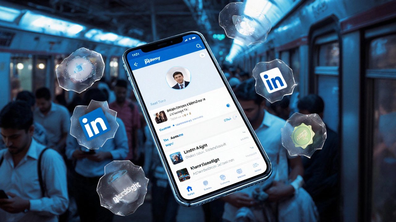 A phone with an AI tutor showing Khan Academy lessons, surrounded by icons of other learning platforms.