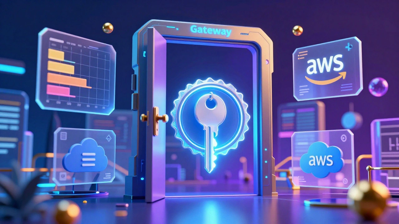 3D illustration of a digital certification badge unlocking a futuristic tech career door.