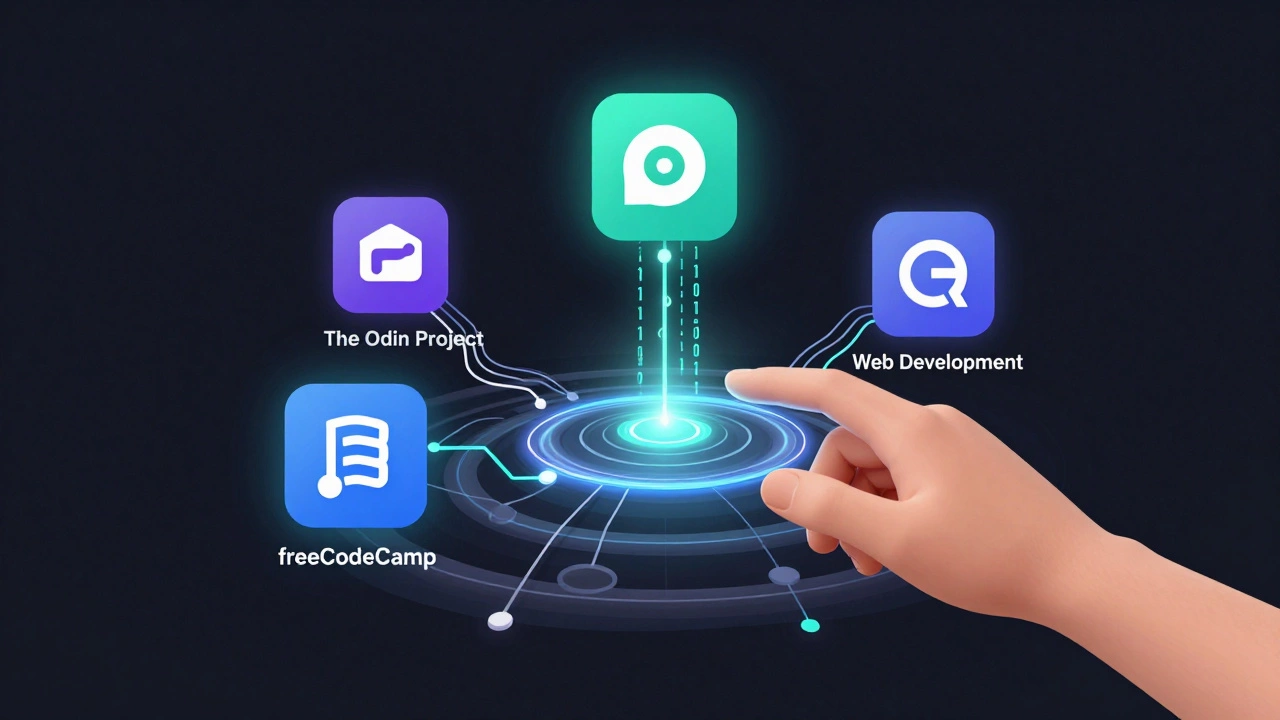 Abstract digital illustration of coding learning platforms