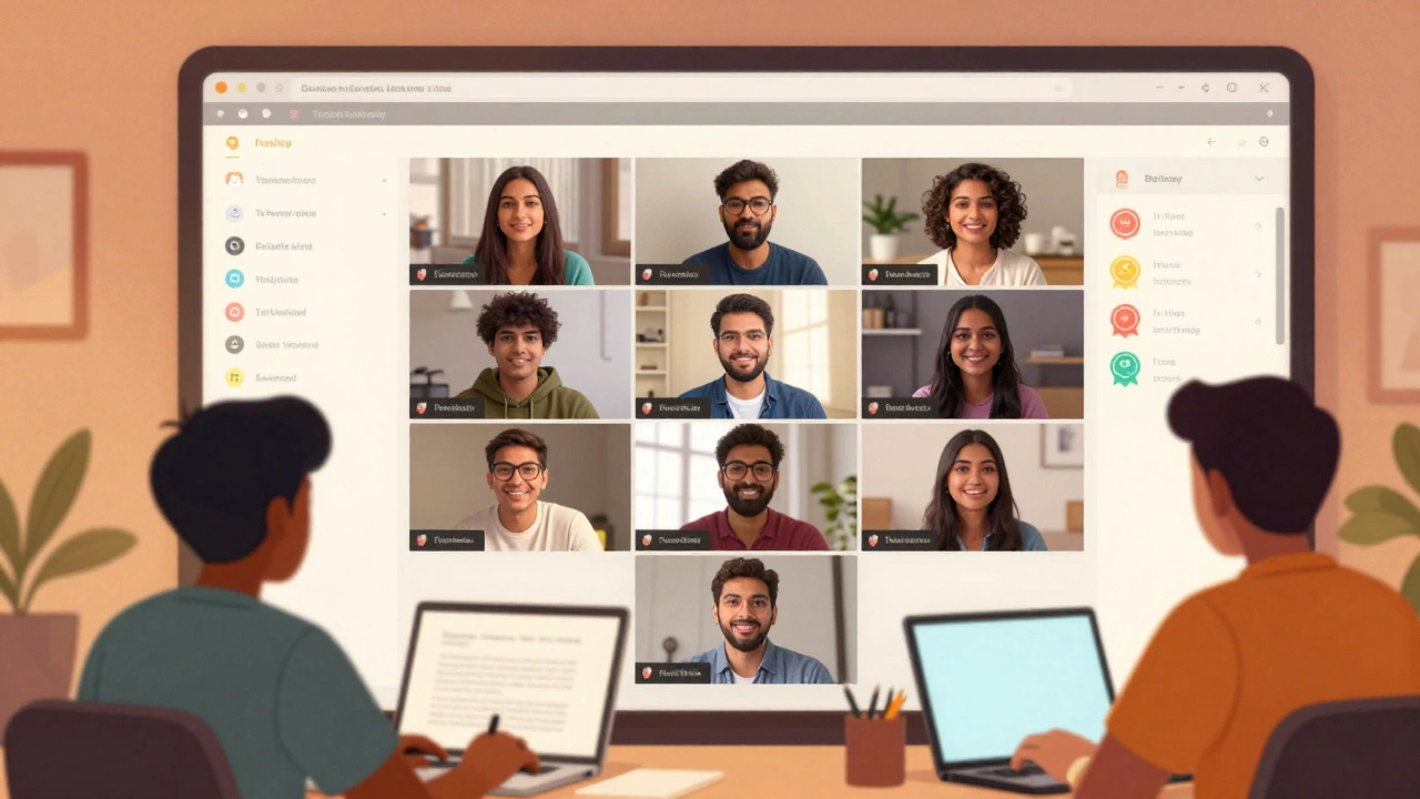 Diverse students collaborating in an online learning community