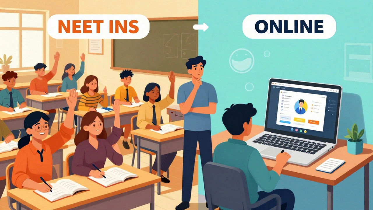 Comparison of crowded classroom vs online learning setup
