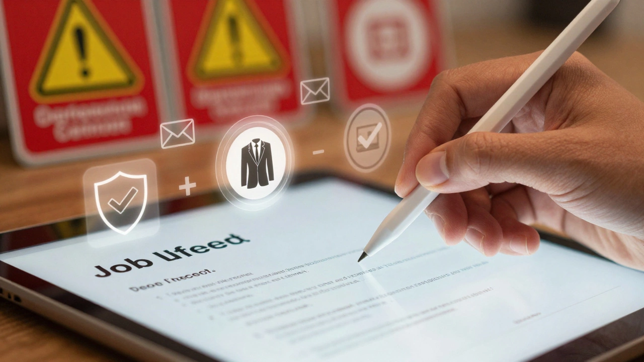 Hand checking application details on tablet with anti-scam shield icon
