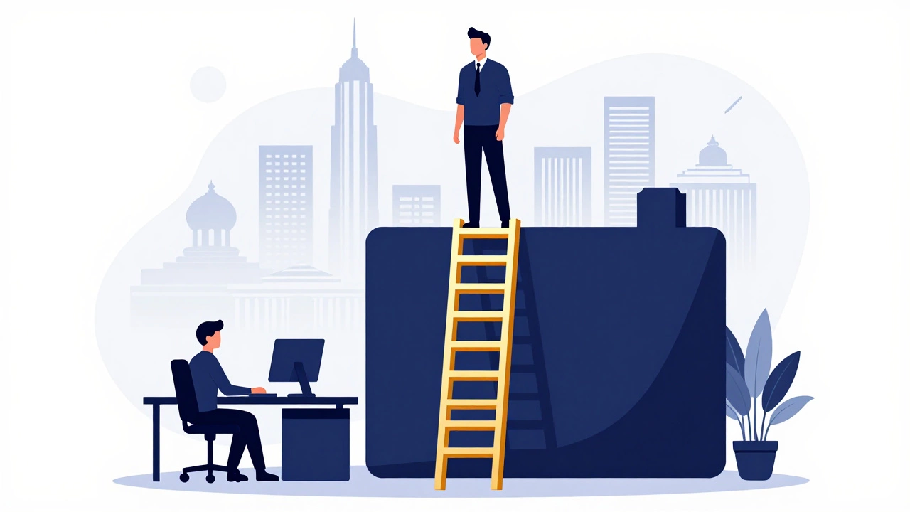 Vector illustration of a career ladder in public sector jobs