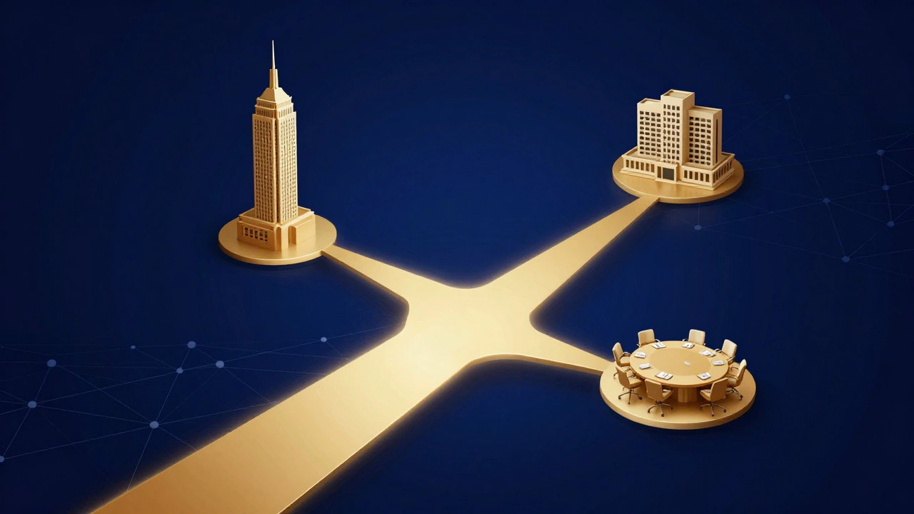 Abstract glowing paths symbolizing different MBA career choices