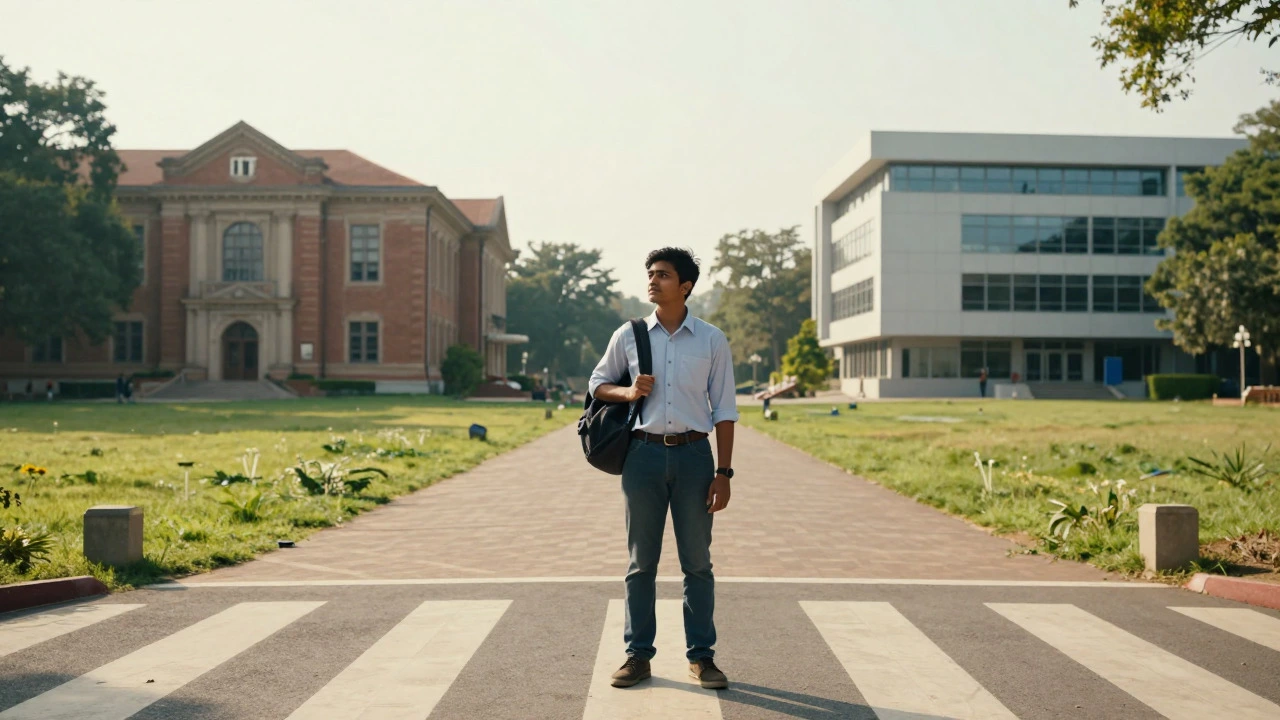 Student contemplating career choices between different engineering institutes