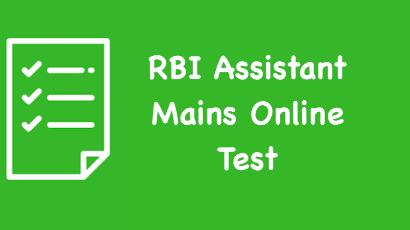 RBI Assistant Mains Online Test