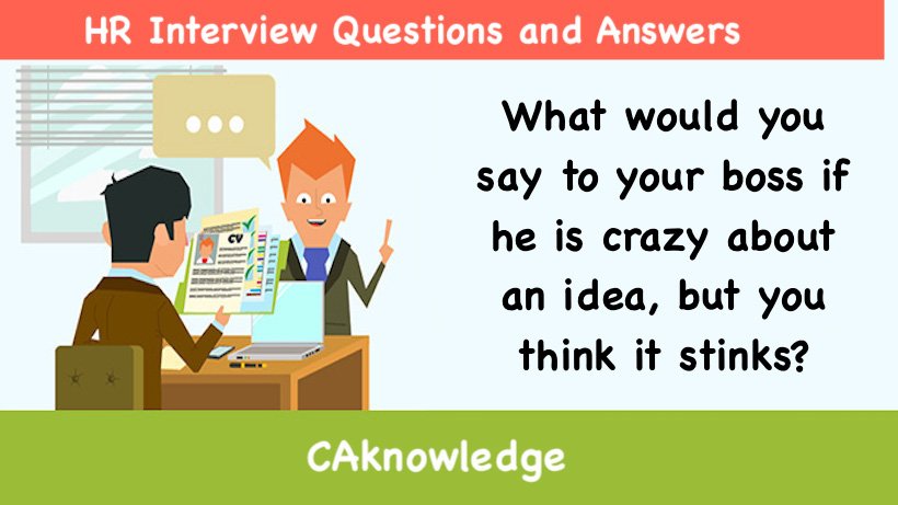What would you say to your boss if he is crazy about an idea